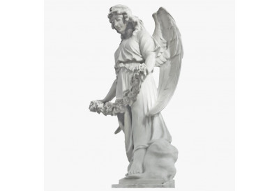 Купить Скульптура из мрамора S_39 Ангел с лентой из цветов